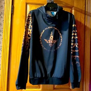 Women’s Large hoodie Black with cheetah print